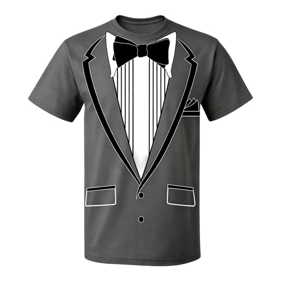 IWRICH Funny Tuxedo Graphic T-Shirt for Men Novelty Short Sleeve Crewneck Tops Summer Classic Tees Grey L