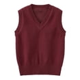 thumbnail image 1 of IWRICH Girls Boys Sweater Vest Classic V-Neck Pullover Knitwear Tops Soft Cotton Sleeveless Knitted Sweaters,Size 2-14 Years 180, 1 of 6