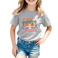 thumbnail image 1 of IWRICH Girls Cutest Pumpkins in the Patch T-Shirt Halloween Short Sleeve Crew Neck Tees,Size 2-13 Years Grey 110, 1 of 4