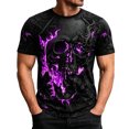 thumbnail image 1 of IWRICH Graphic T-Shirts for Men Novelty 3D Print Skeleton Tee Shirts Summer Short Sleeve Tee Top Purple XL, 1 of 5