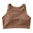 thumbnail image 1 of IWRICH Gym Sports Bra for Women High Support Padded Solid Sports Bras Workout Shockproof Comfortable Supportive Push up Tank Tops Brown XL, 1 of 7