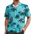 thumbnail image 1 of IWRICH Hawaiian Plus Size Shirt for Men Button down Short Sleeve Tops Summer Beach Tees Mint Green XXL, 1 of 5