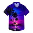thumbnail image 1 of IWRICH Hawaiian Shirts for Men Casual Button down Tees Short Sleeve Graphic Printed Vacation Summer Tops Purple XXL, 1 of 4