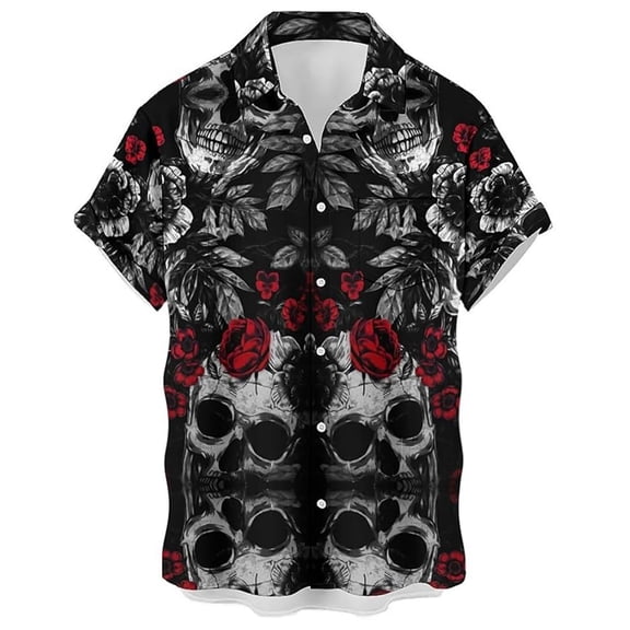 IWRICH Hawaiian Shirts for Men Women Sasquatch Summer Beach Button down Short Sleeve Tops Casual Fashion V Neck T Shirts 09-Black L