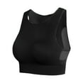 thumbnail image 1 of IWRICH High Neck Sports Bra for Women Longline Full Coverage Sports Bras Medium Impact Padded Workout Crop Tops for Yoga Gym Black S, 1 of 6