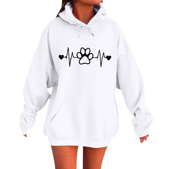 IWRICH Hoodie for Women Mens Cat Paw Sweatshirt Heart Graphic Hooded Pullover Pet Puppy Owner Lovers Matching Tops Green 110