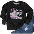 thumbnail image 1 of IWRICH Just a Girl Who Loves Books and Coffee Sweatshirt Women's Bookworm Long Sleeve Shirt Floral Book Pullover Tops Yellow 120, 1 of 2
