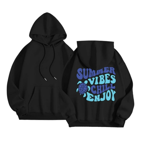 IWRICH Kids Sweatshirt Graphic Hoodies for Boys Girls Letter Print Casual Long Sleeve Drawstring Pullover Tops with Pocket,Size 2-13 Years Black 160