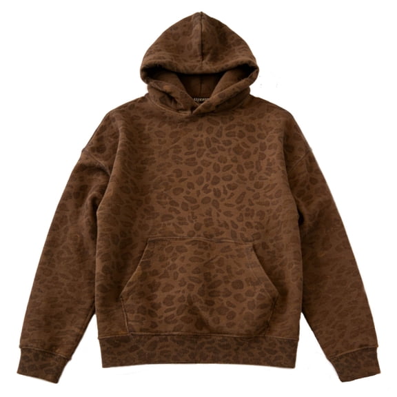 IWRICH Leopard Hoodie for Women Fleece Hooded Sweatshirt Oversized Hoodies for Women Trendy Coffee M