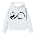 thumbnail image 1 of IWRICH Love Horse Hoodie for Kids Girls Hooded Sweatshirt Crew Neck Long Sleeve Pullover Tops,Size 2-14 Years White 160, 1 of 4