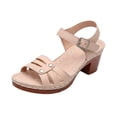 thumbnail image 1 of IWRICH Low Chunky Heels for Women ​dressy Wedge Platform Sandals ​summer Casual Footwear ​with Adjustable Straps Khaki 7.5, 1 of 9