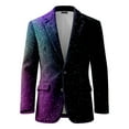 thumbnail image 1 of IWRICH Mardi Gras Blazer for Men Button Notched Lapel Suit Jacket Casual Rave Jackets Sports Coats Slim Fit Plus Size Blazer 01-Dark Purple M, 1 of 4