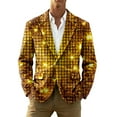 thumbnail image 1 of IWRICH Mardi Gras Blazer for Men Button Notched Lapel Suit Jacket Casual Rave Jackets Sports Coats Slim Fit Plus Size Blazer 15-Gold XXXL, 1 of 4