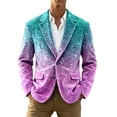 thumbnail image 1 of IWRICH Mardi Gras Blazer for Men Button Notched Lapel Suit Jacket Casual Rave Jackets Sports Coats Slim Fit Plus Size Blazer 21-Pink XL, 1 of 4