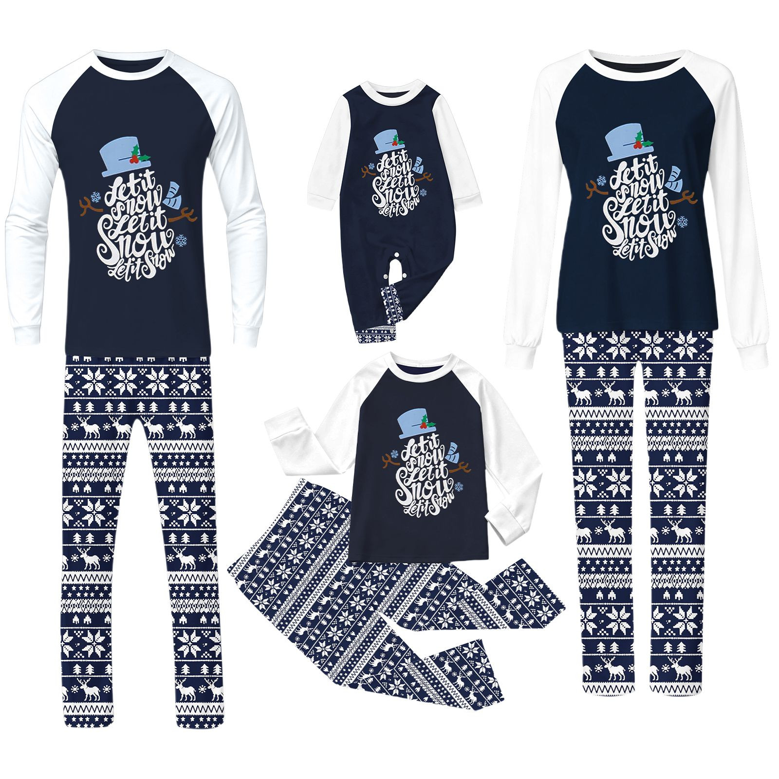 IWRICH Matching Family Pajamas Sets Christmas Pjs Letter Printed Tops ...