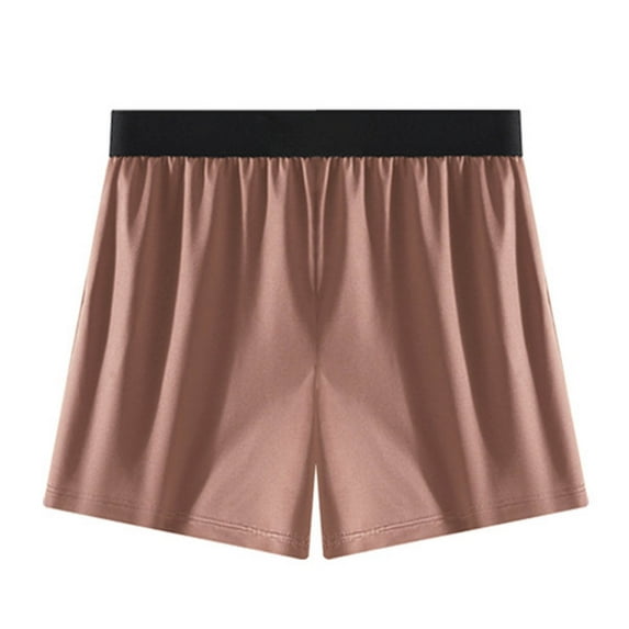 IWRICH Men' Ice Silk Solid Color Boxer Briefs Short Breathable Underwear Plus Size Loose Underpants Brown XXXL