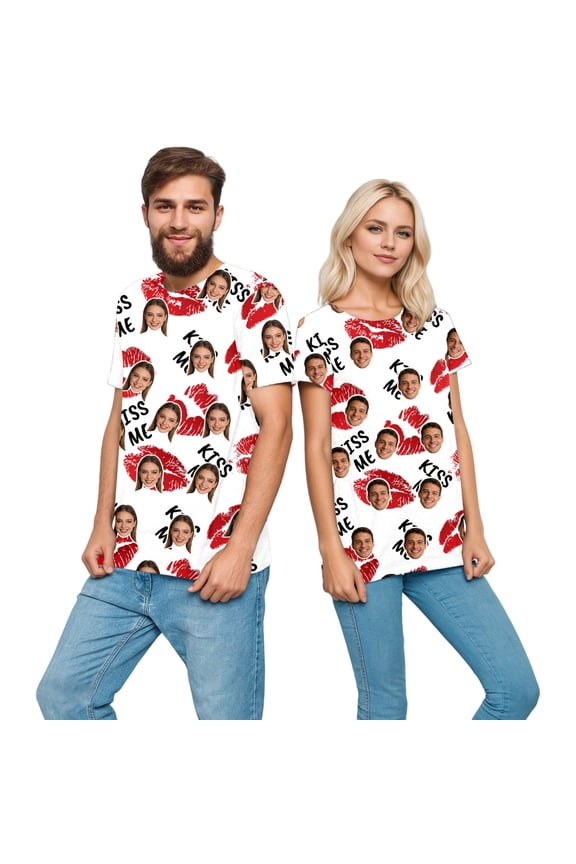 Men and Women Custom T Shirts Photo Personalized DIY Tees Crew Neck Short Sleeve Tops 01-White XXL