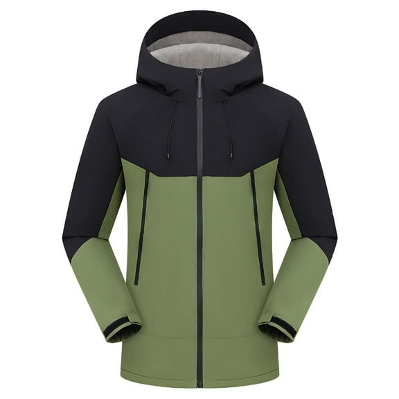 IWRICH Men's 3-in-1 Ski Jacket Windproof Waterproof Raincoat Insulated Winter Hooded Coats Green S
