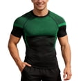 thumbnail image 1 of IWRICH Men's Athletic Short Sleeve Stretch Compression Shirts T-Shirt Running Workout Tops Baselayer Green XXXL, 1 of 4