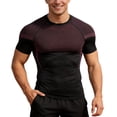 thumbnail image 1 of IWRICH Men's Athletic Short Sleeve Stretch Compression Shirts T-Shirt Running Workout Tops Baselayer Red XL, 1 of 4