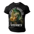 thumbnail image 1 of IWRICH Men's Big and Tall T Shirts Plus Size Short Sleeve Tops Let's Get Ready to Stumble Printed Tees Black S, 1 of 4