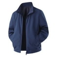 thumbnail image 1 of IWRICH Men's Bomber Lined Jacket Oversize Lightweight Casual Windbreaker Full Zip Coat with Pockets Blue XXXXL, 1 of 4