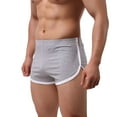 thumbnail image 1 of IWRICH Men's Booty Boxer Short Low Rise Split Side Workout Gym Shorts Grey M, 1 of 5