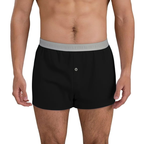 IWRICH Men's Boxers Comfortable Shorts Soft Anti-Chafing Underwear Tagless Boxers Black L
