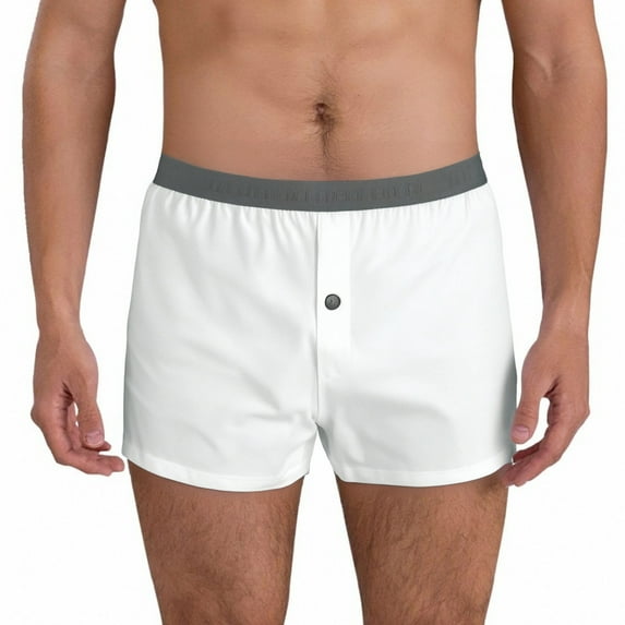 IWRICH Men's Boxers Comfortable Shorts Soft Anti-Chafing Underwear Tagless Boxers White XL