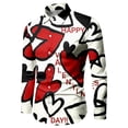 thumbnail image 1 of IWRICH Men's Button down Heart Printed Shirts Office Formal Lightweight Shirt Blouse Long Sleeve Workwear Shirts Red XL, 1 of 3