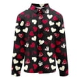 thumbnail image 1 of IWRICH Men's Button down Valentine's Day Shirt Fahsion Formal Casual Shirt Blouse Long Sleeve Slim Fit Business Shirts 08-Black L, 1 of 4