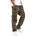 thumbnail image 1 of IWRICH Men's Camo Cargo Pants Drawstring Casual Joggers Relaxed Fit Work Casual Hiking Athletic Workout Streetwear 02- XXXXXL, 1 of 5