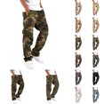 thumbnail image 1 of IWRICH Men's Camo Cargo Pants Drawstring Casual Joggers Relaxed Fit Work Casual Hiking Athletic Workout Streetwear 16-Dark Gray XL, 1 of 5