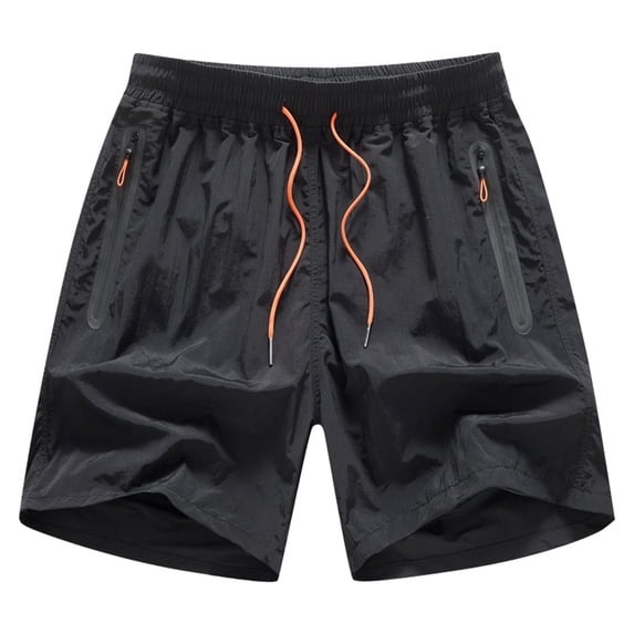 IWRICH Men's Cargo Shorts Athletic Shorts with Zipper Pockets for Outdoor Camping Hiking Black XL