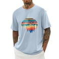 thumbnail image 1 of IWRICH Men's Casual Crew Neck Oversize T Shirts Graphic Printed Short Sleeve Plus Size Tshirts Casual Loose Fit Summer Tops Light Blue XL, 1 of 4
