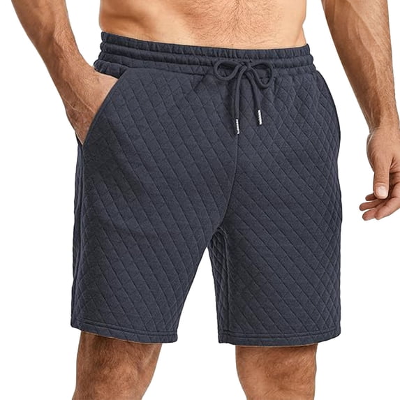IWRICH Men's Casual Sweat Shorts Drawstring Summer Beach Stretch Quilted Shorts for Workout Running Grey XXXL
