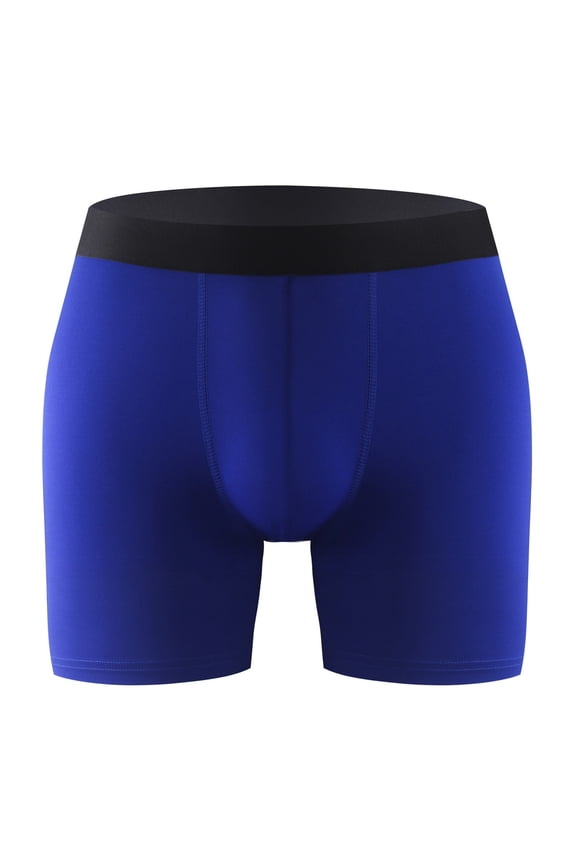 Men's Compression Boxer Briefs Underwear Breathable Stretch Comfy Lightweight Underpants Blue XXL