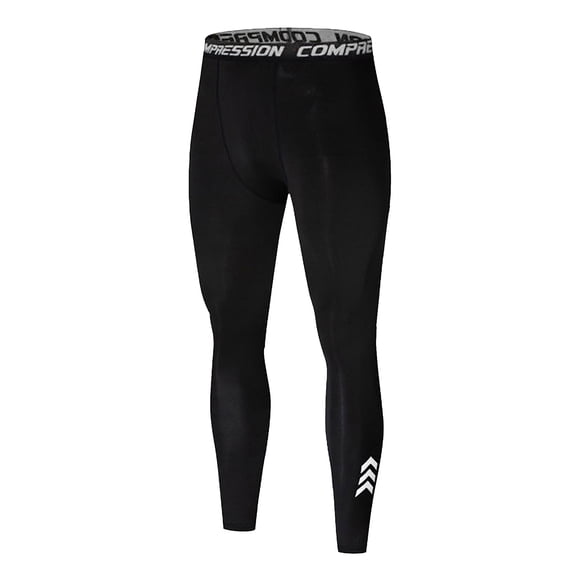 IWRICH Men's Compression Pants Athletic Tight Leggings Base Layer Bottoms for Running Workout Sports Yoga Basketball 01-Black L