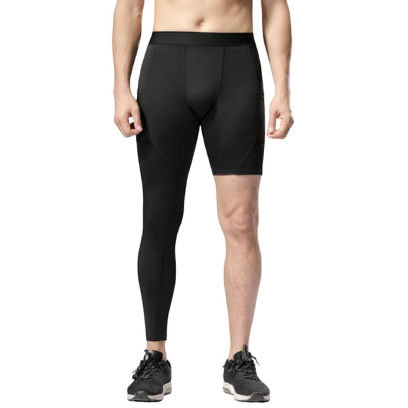 IWRICH Men’s Compression Pants Full Length and Shorts Tights Basketball Pants Base Layer Leggings Black L