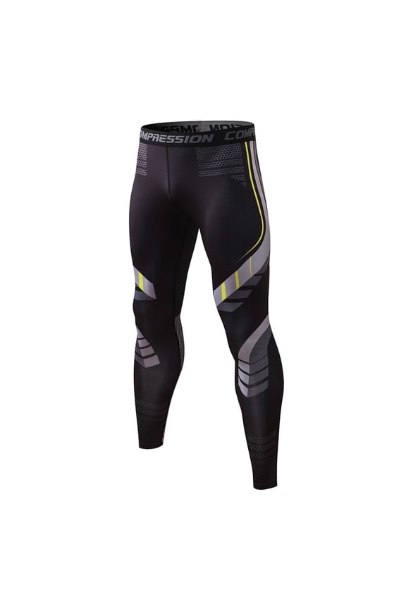 Men's Compression Pants Running Tights Gym Yoga Leggings for Athletic Workout Black L