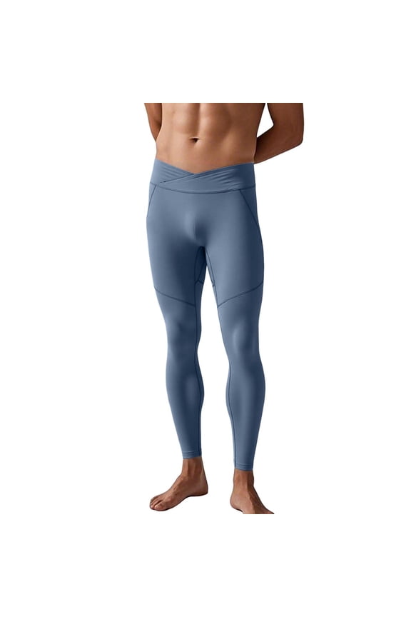 Men’s Compression Pants Tights Leggings Sports Base Layer Running Athletic Workout Active Pants Navy M