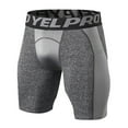 thumbnail image 1 of IWRICH Men's Compression Shorts with Pocket Running Gym Yoga Athletic Tights Base Layer Summer Cool Leggings Grey L, 1 of 8