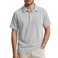 thumbnail image 1 of IWRICH Men's Corduroy Knit Polo Shirts Short Sleeve Casual Textured T Shirt Summer Ribbed Collared Shirts White XL, 1 of 4