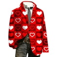 thumbnail image 1 of IWRICH Men's Corduroy Valentines Blazer Love Heart Button Casual Suit Jacket Slim Fit Loose Work Sport Coat with Pocket 11-Red XXL, 1 of 5