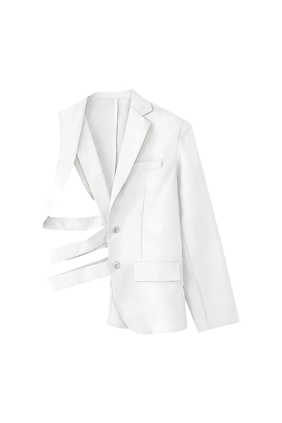 Men's Fashion Blazer Retro Double Suit Jacket Party Casual Sports Coat White XL