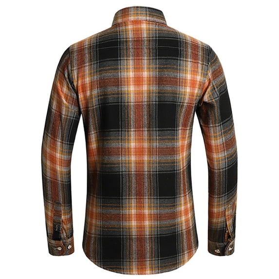 IWRICH Men's Flannel Shirt Casual Regular Fit Long Sleeve Button down Plaid Shirt with Flap Pockets Dark Gray XXXL