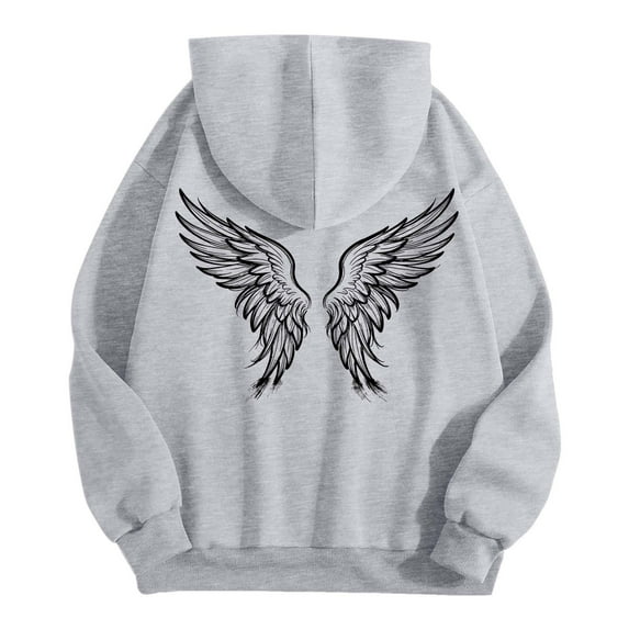 IWRICH Men's Graphic Printed Hoodies Long Sleeve Drawstring Hooded Sweatshirts Casual Loose Fit Pullover Tops with Pockets Grey XXXL