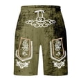 thumbnail image 1 of IWRICH Men's Graphic Printed Retro Shorts Drawstring Elastic Waist Short Pants Casual Fashion Plus Size Pants with Pockets Army Green XXL, 1 of 4