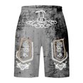 thumbnail image 1 of IWRICH Men's Graphic Printed Retro Shorts Drawstring Elastic Waist Short Pants Casual Fashion Plus Size Pants with Pockets Grey L, 1 of 4