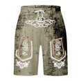 thumbnail image 1 of IWRICH Men's Graphic Printed Retro Shorts Drawstring Elastic Waist Short Pants Casual Fashion Plus Size Pants with Pockets Light Green S, 1 of 4